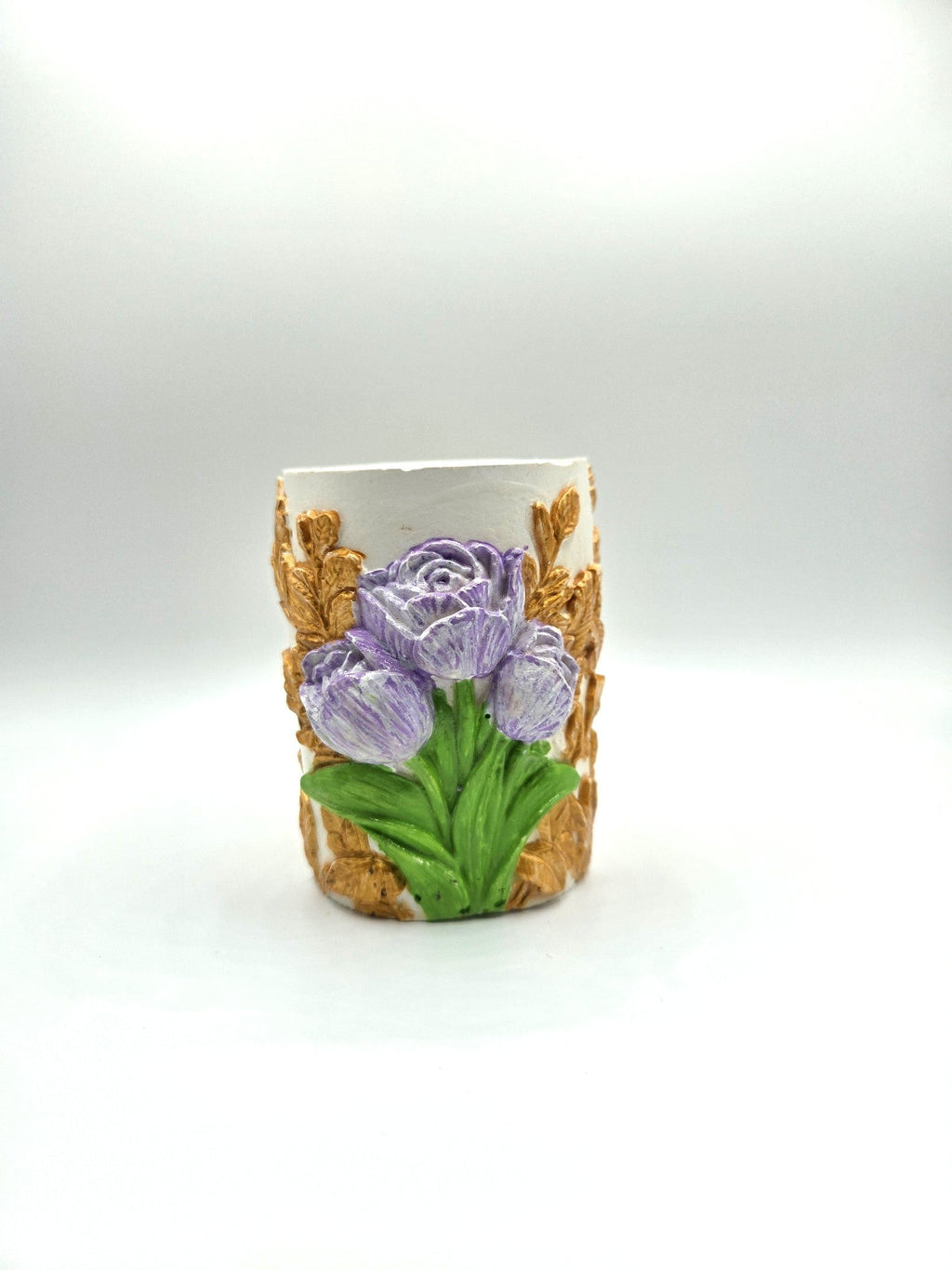 Blumenrelief Dekoobjekt Gelbe Tulpen von vorne
