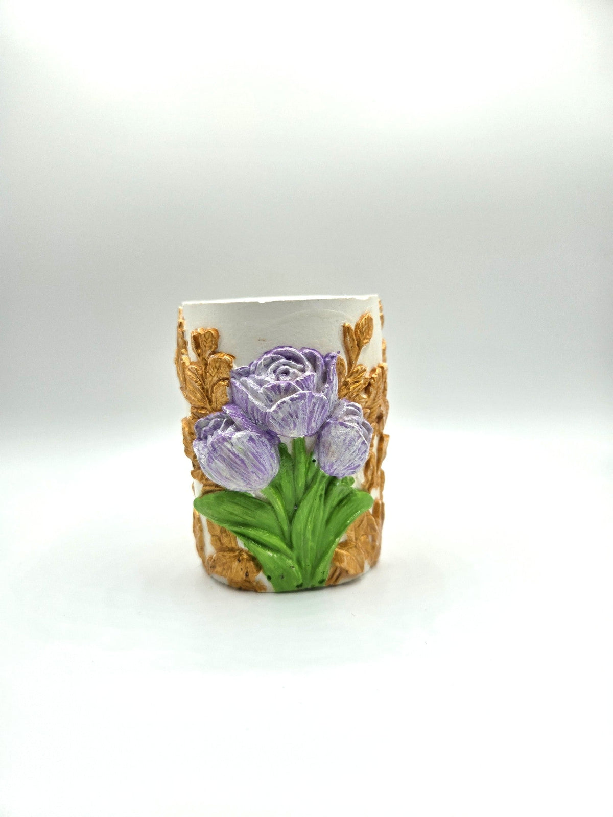 Blumenrelief Dekoobjekt Gelbe Tulpen von vorne