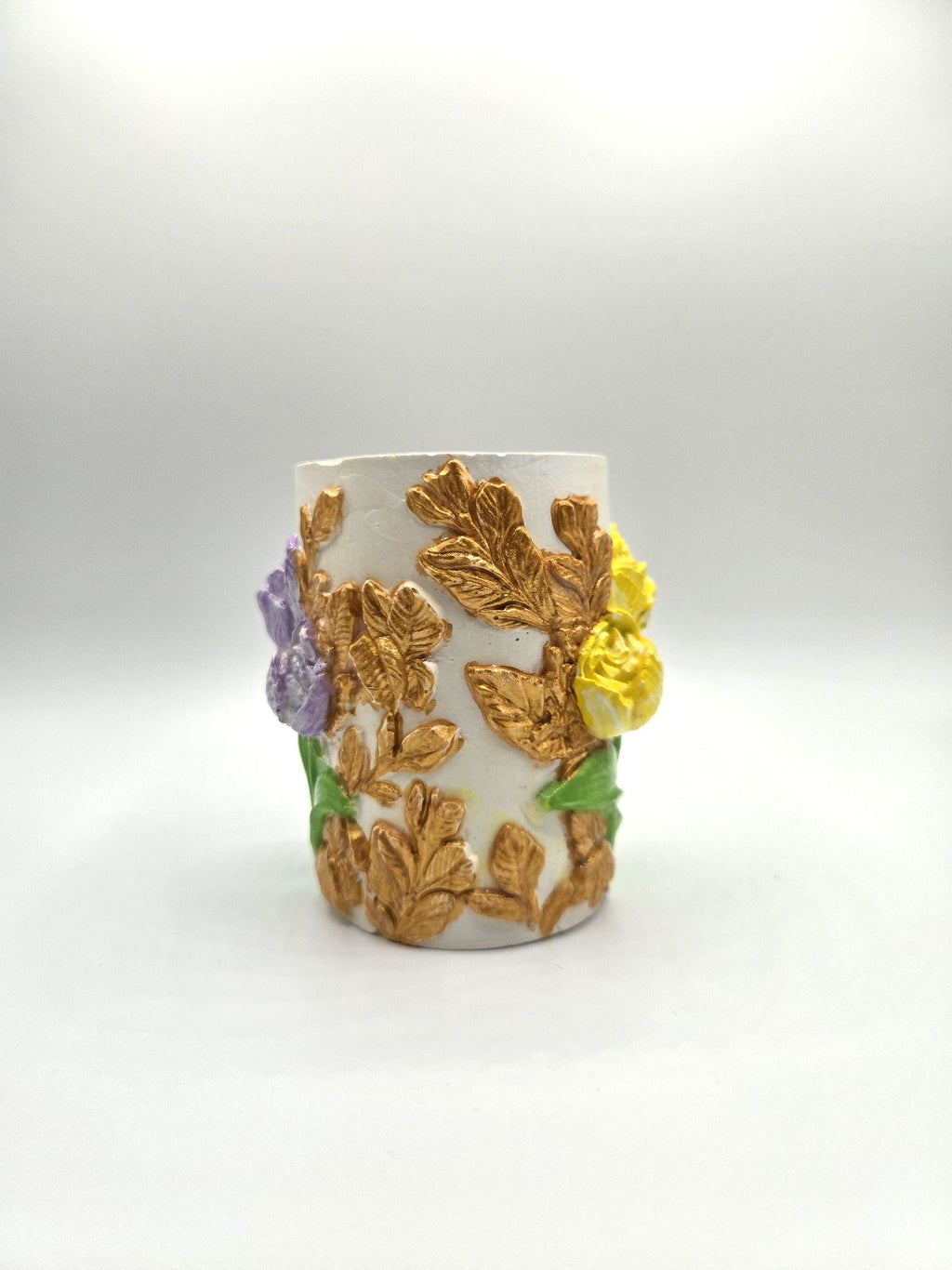 Blumenrelief Dekoobjekt von hinten schräg
