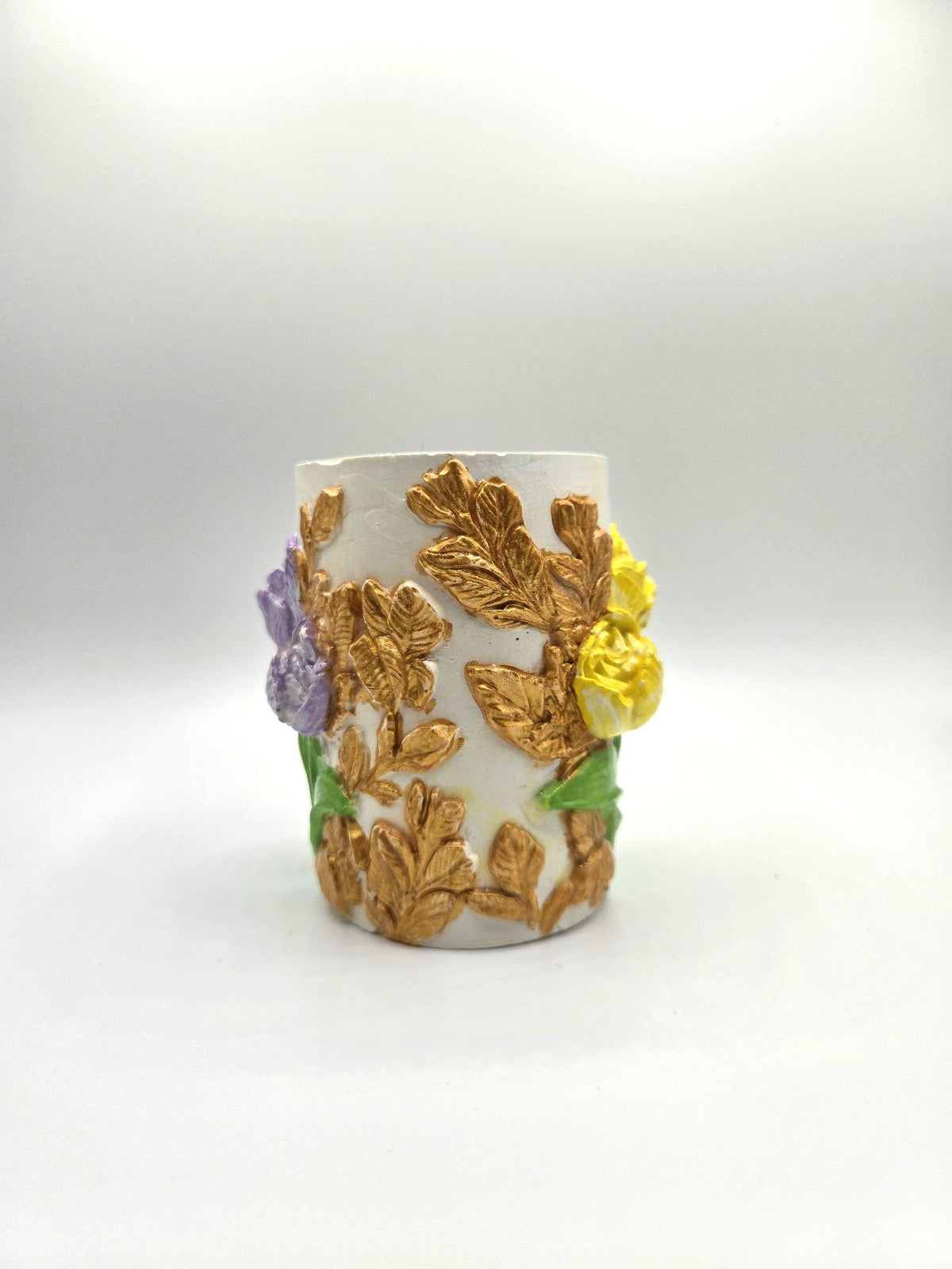 Blumenrelief Dekoobjekt von hinten schräg