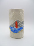 Gips-Vase Leuchtturm von vorne