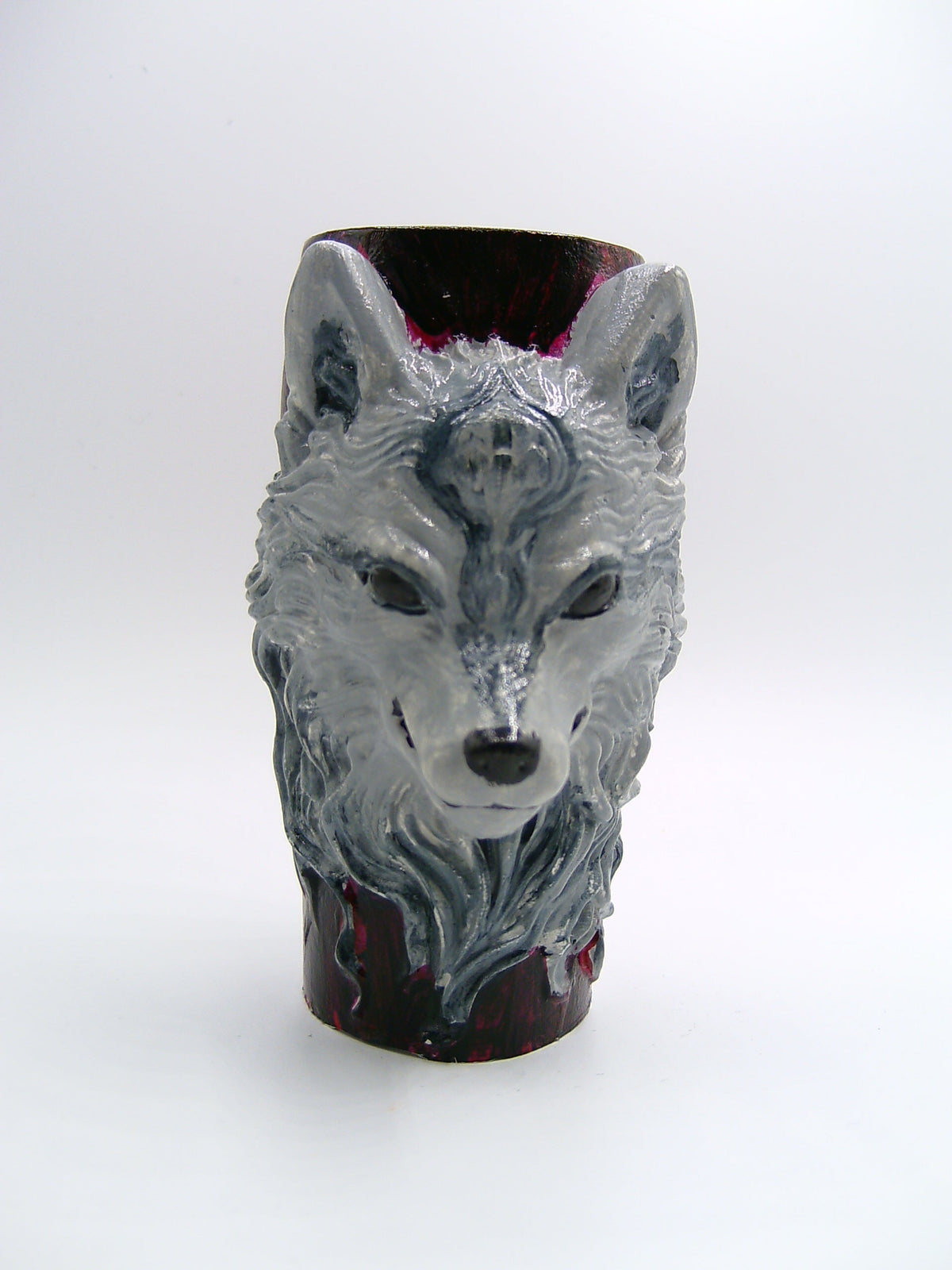 Wolf Dekoobjekt frontal Wolfskopf von vorne