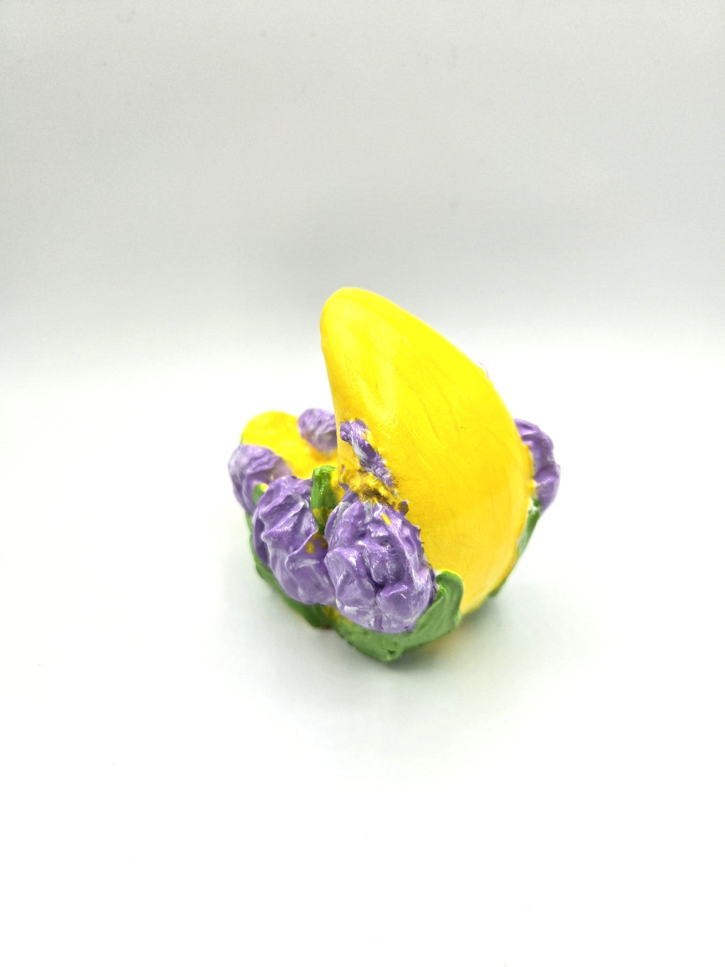 Halbmond Tulpen Dekofigur schräg von vorne rechts