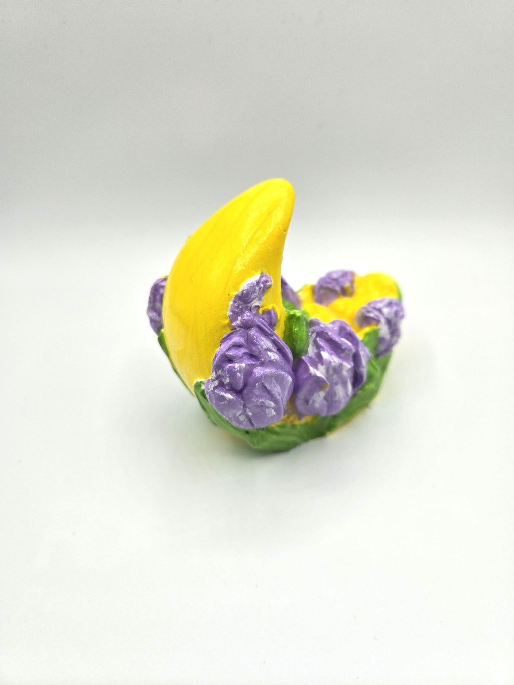 Halbmond Tulpen Dekofigur schräg von hinten rechts