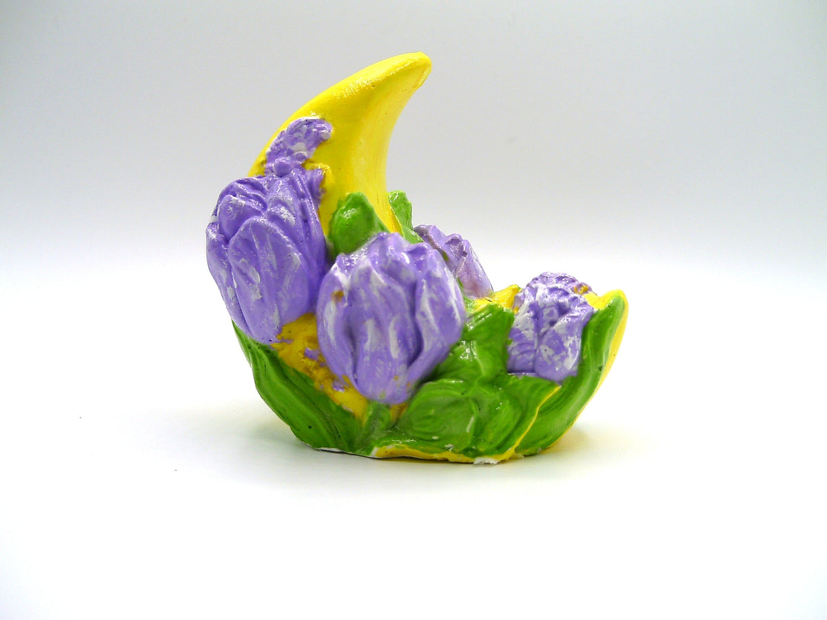 Halbmond Tulpen Dekofigur frontal von der Seite