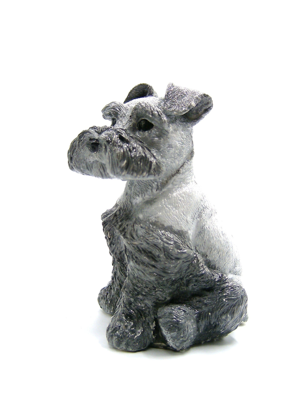 Schnauzer Figur aus Gips seitlich