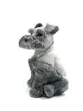 Schnauzer Figur aus Gips seitlich