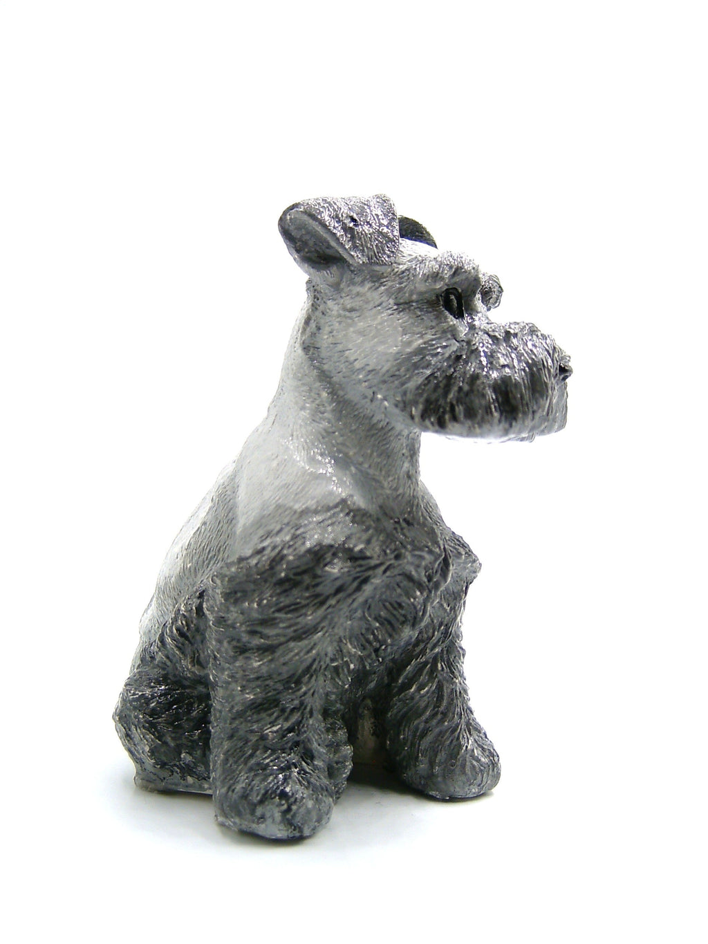 Schnauzer Figur aus Gips andere Seite