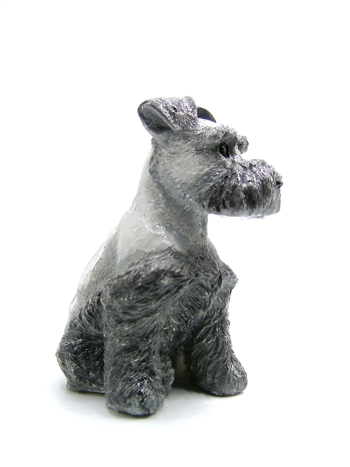 Schnauzer Figur aus Gips andere Seite