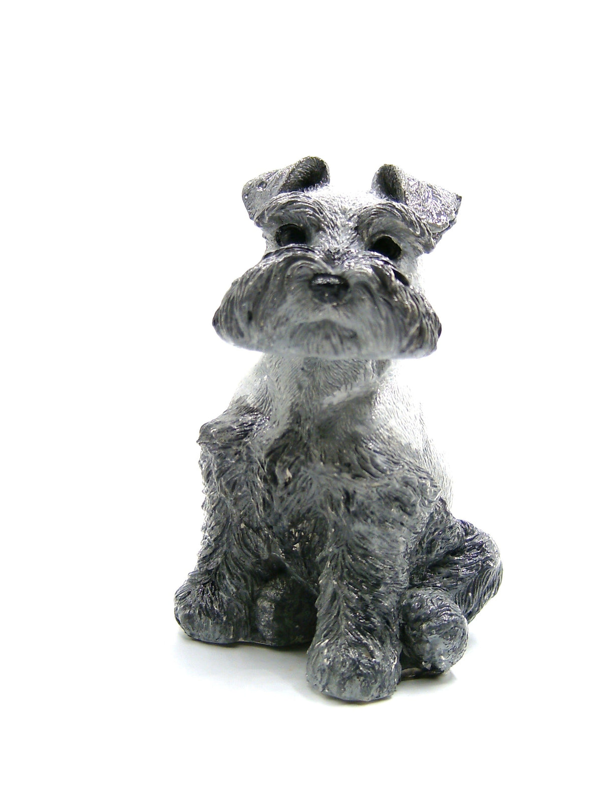 Schnauzer Figur aus Gips frontal